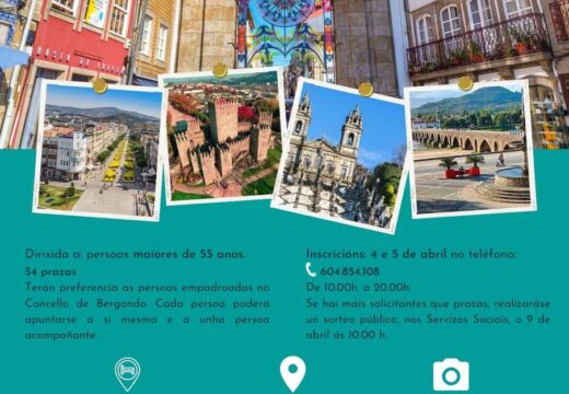 O Concello organiza unha viaxe dunha fin de semana a Braga e Guimaraes para maiores de 55 anos